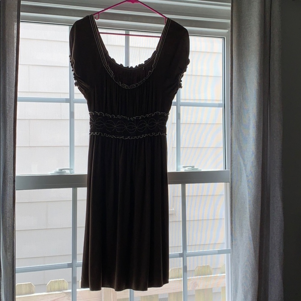 Brown dress with cream details